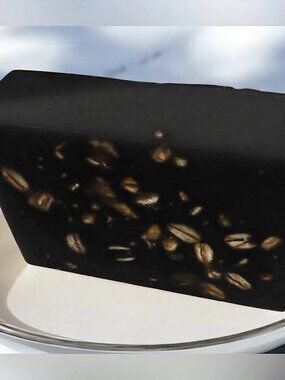 Cherry watermelon black soap handmade 3x2in 6oz oatmeal based soap